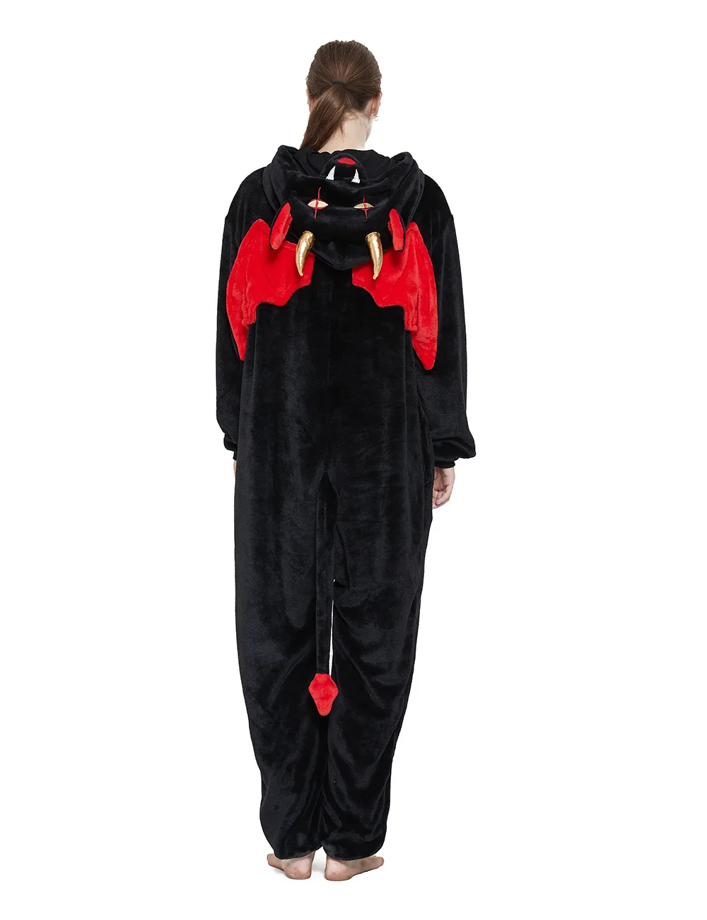 HKSNG Новый взрослых кигуруми дьявол Onesies Пижама Фланелевая пижама с принтом