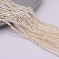 natural freshwater pearl white round beads punch loose pearls for diy charm bracelet necklace jewelry accessories making 3 3 5mm