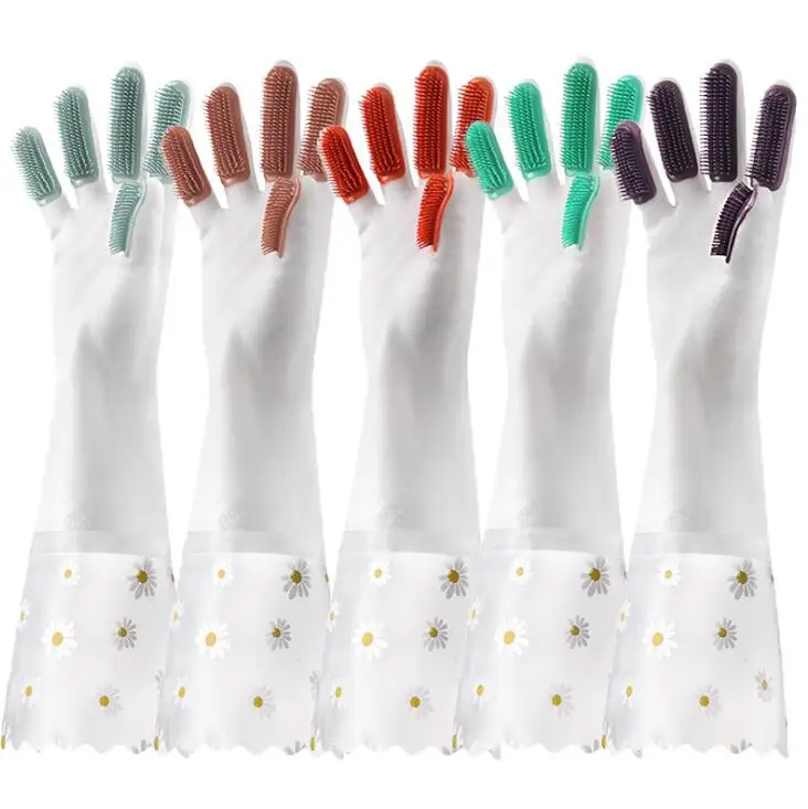 1 пара силиконовые перчатки для мытья посуды