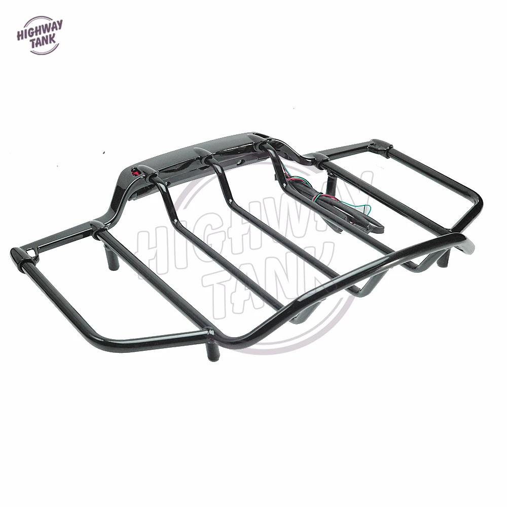 Черный чемодан для мотоцикла со светодиодным задним светильник задний