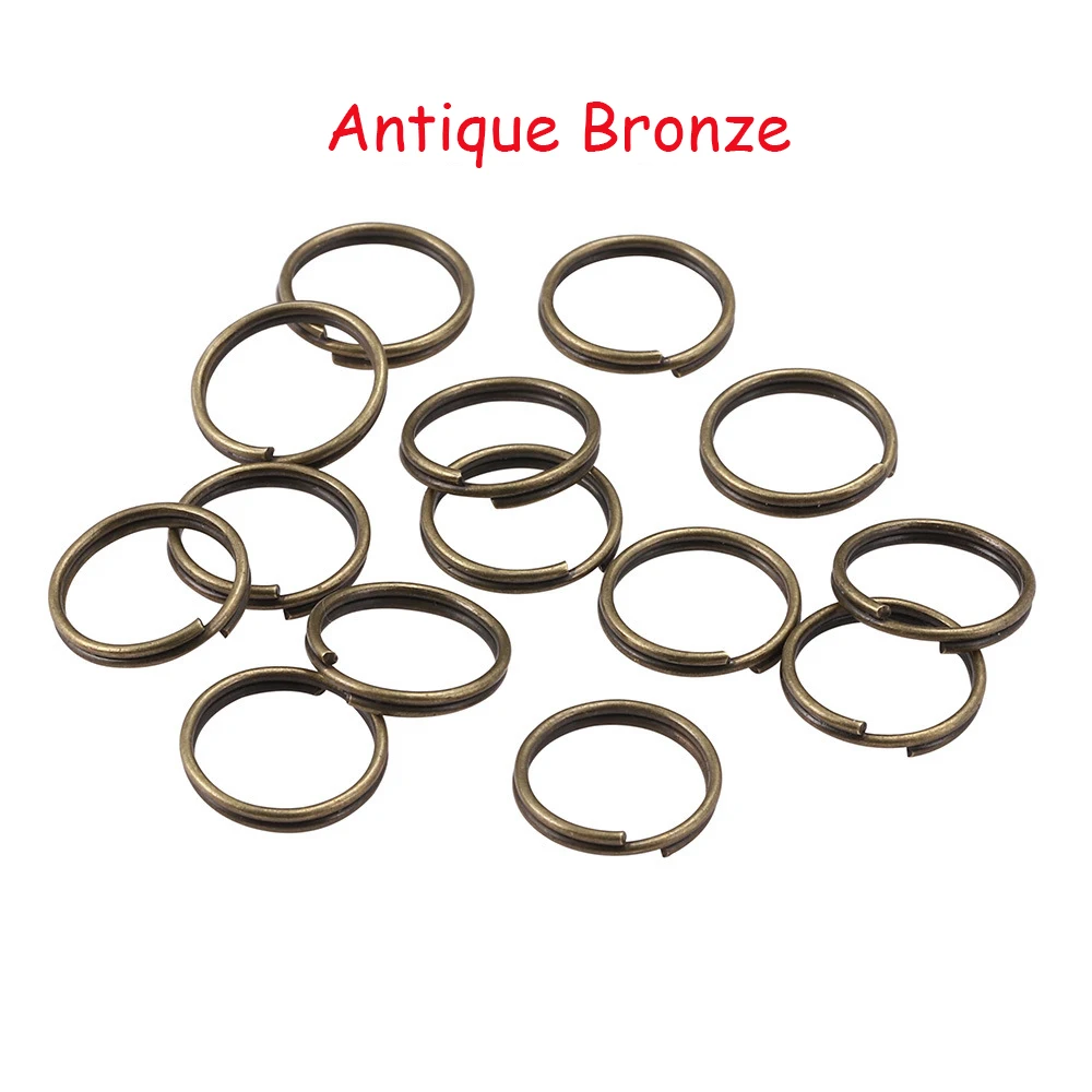 Antique Bronze 200 шт./лот 4-14 мм открытые двойные петли круги Сплит соединительные кольца Брелок Круг самодельные цепочки для ключей соединители для ювелирных изделий Аксессуары - Цвет: Antique Bronze