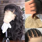 Парик из натуральных волос с крупными волнами, 13x4, невидимые, предварительно выщипанные, отбеленные узлы