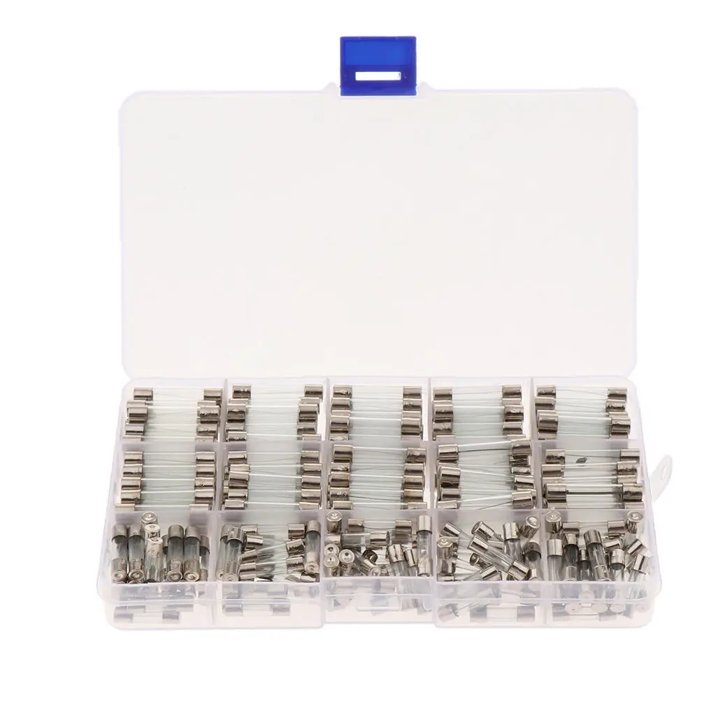 

250 шт., стеклянные трубки для быстрого выдувания, 250 В, 1A-20A (керамический предохранитель 6x30 мм)