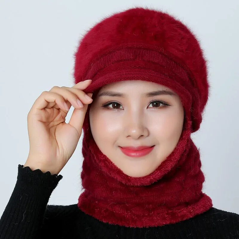 Skullies Beanies женская зимняя шапка для мамы вязаная шапочка для девочек шарф женская шапка для женщин шерстяная Круглая Шапочка Шапка Зимняя маска шапка