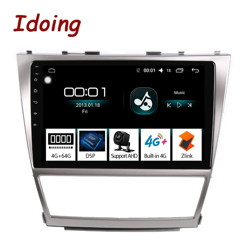 Idoing 10," Автомобильный Android 8,1 Радио мультимедийный плеер для Toyota Camry 2006-2011 4G+ 64G Восьмиядерный 2.5D ips gps навигация Нет 2 din