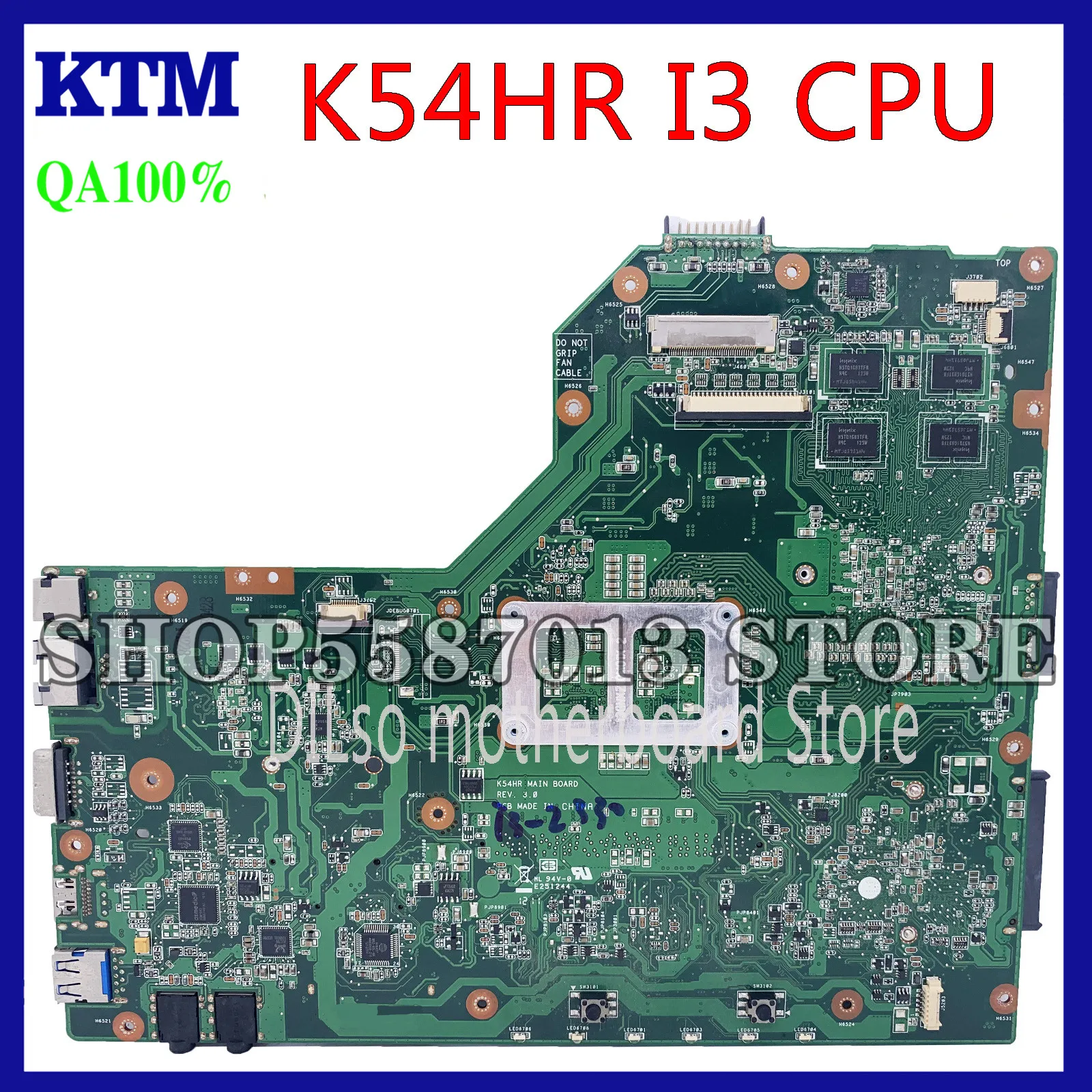 

KEFU K54HR Motherboard For ASUS A54LY X54LY X54HY K54HR A54HR K54LY Laptop Motherboard original Test Mainboard I3 CPU in stock