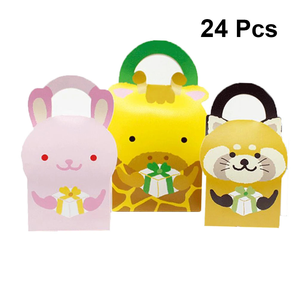 

24pcs Candy Boxes Animal Pattern Paper Candy Holders Chocolate Boxes Gift Treat Boxes For Wedding Birthday Banquet Baby Shower