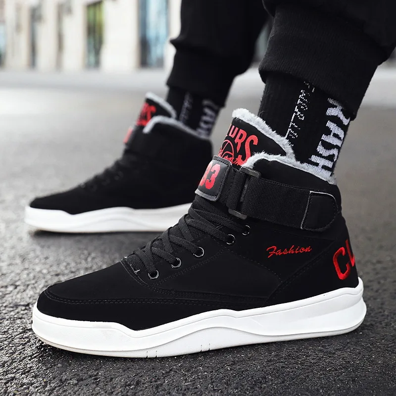 

Зимние ботинки унисекс, мужские зимние теплые меховые плюшевые высокие кроссовки, мужская обувь до щиколотки, Повседневная Осенняя обувь н...