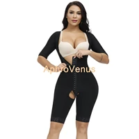 women bodysuit shapewear post surgery compression garment firm control body shaper with sleeves faja shapewear