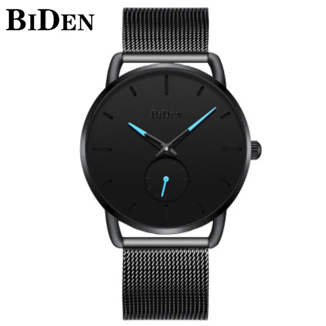 Color 11 Reloj Hombre BIDEN Top Brand Luxury Men Watches Waterproof Ultra Thin Date Wrist Watch Male Mesh Strap Casual Quartz Clock - Цвет: Color 11