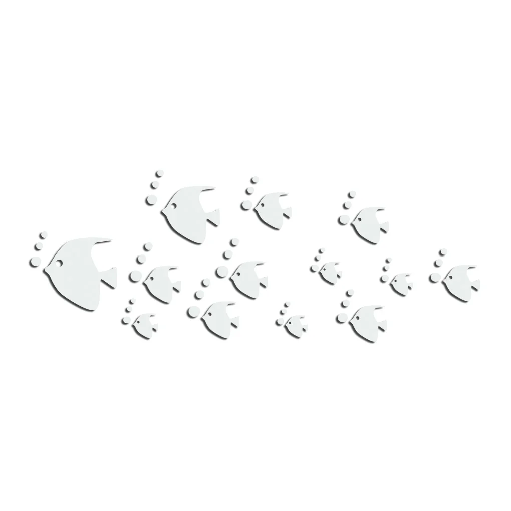 Съемные морские рыбки пузырьки стикер на стену 3D Зеркальная Наклейка s Настенная