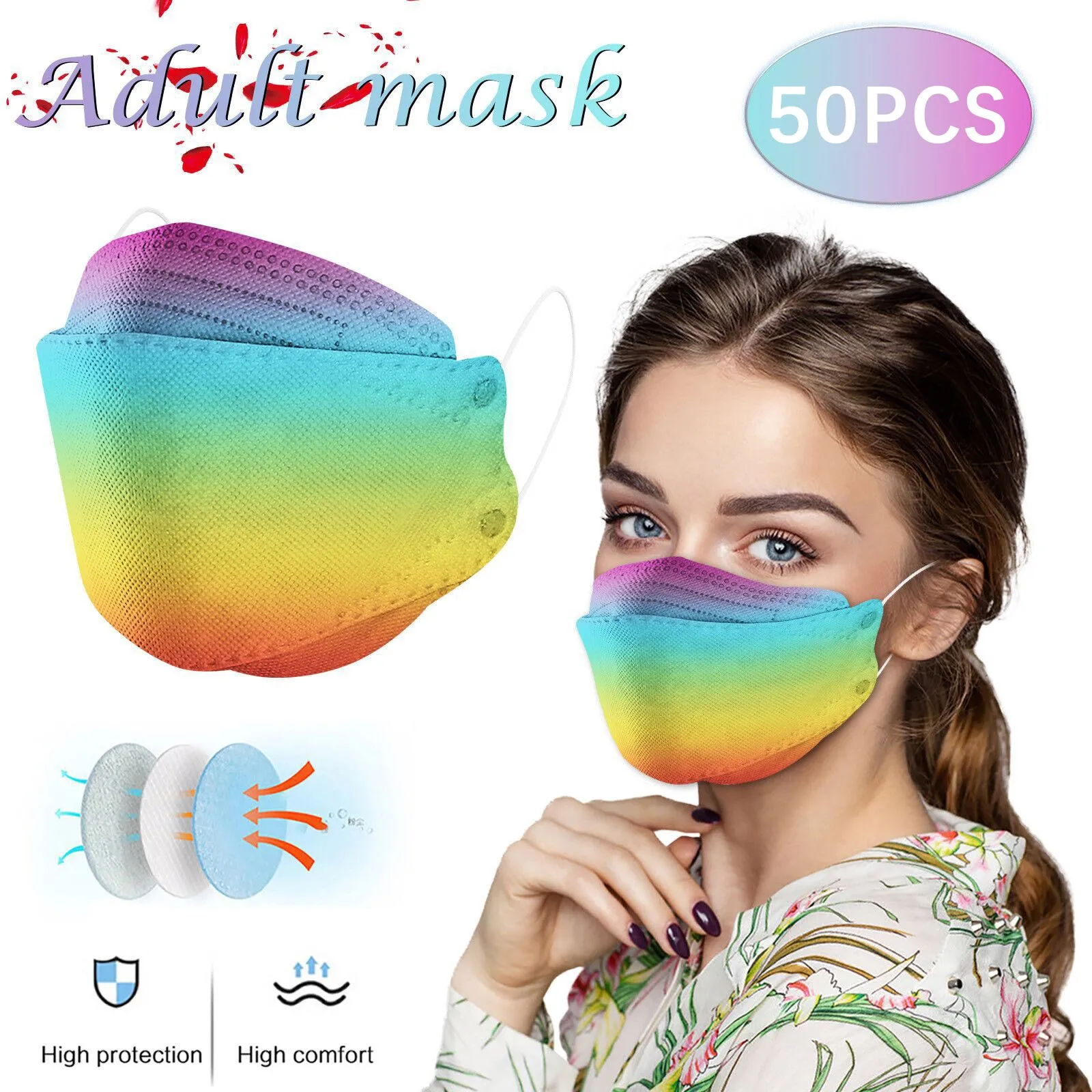 3d маски для защиты Реалистичная тушь лица с принтом модная Маска рта косплей