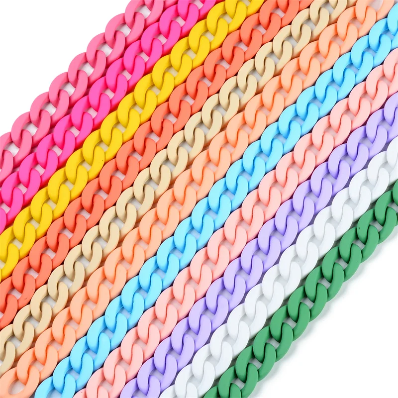 

Акриловые Плоские скрученные овальные бусины с эффектом ластика, 50 шт., соединительная цепочка для изготовление браслета ожерелья, разноцв...