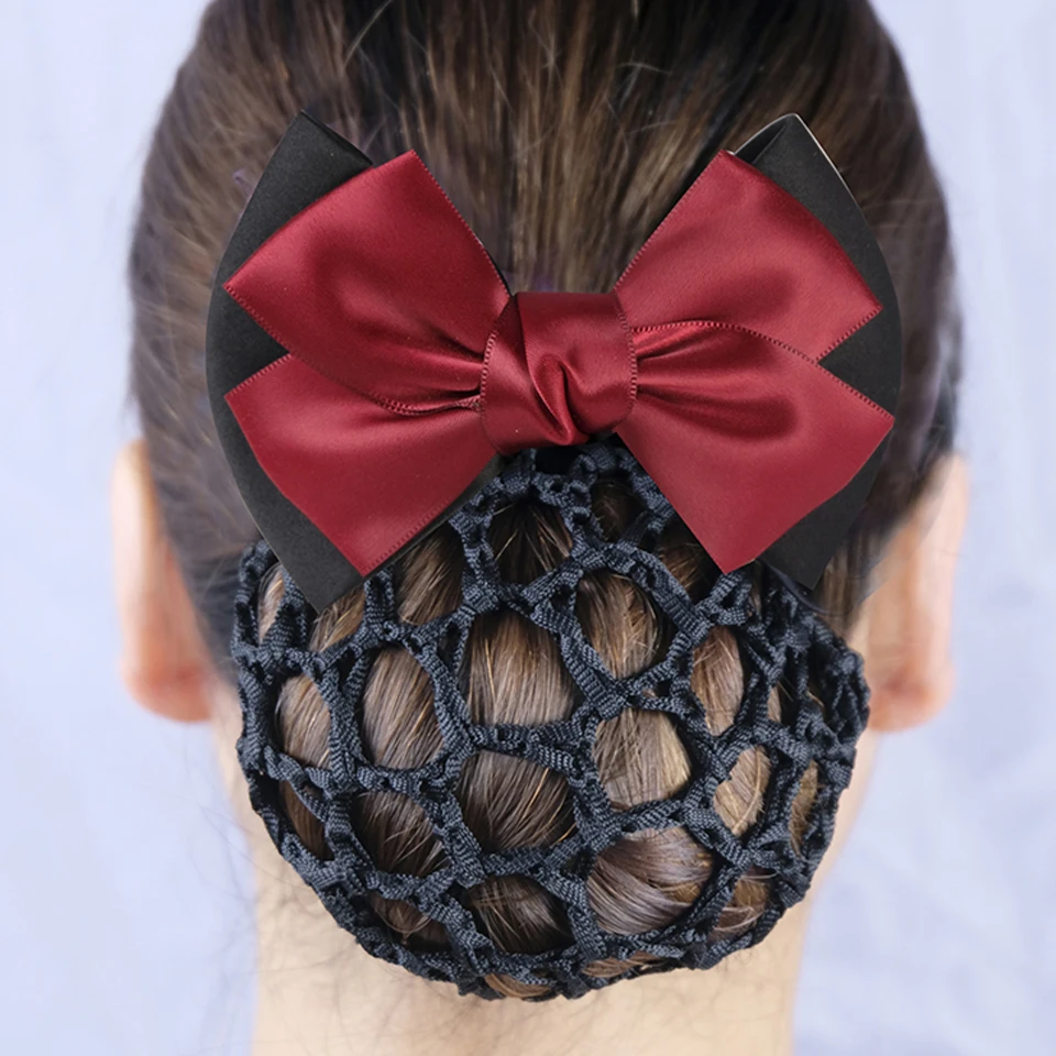 Хит продаж Женский офисный Профессиональный головной убор сетчатый карман бант