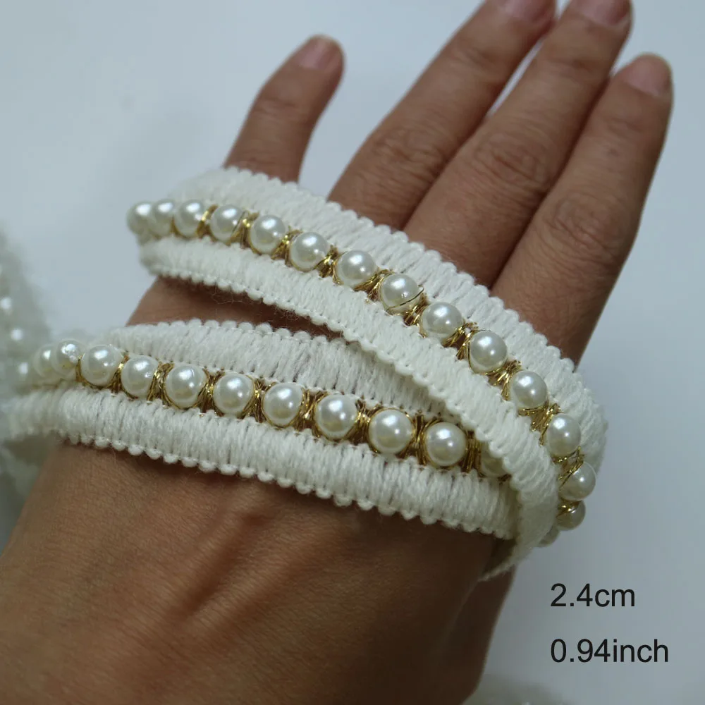 5 ярдов стразы жемчужные кружевные украшения для одежды ручной работы и ленты