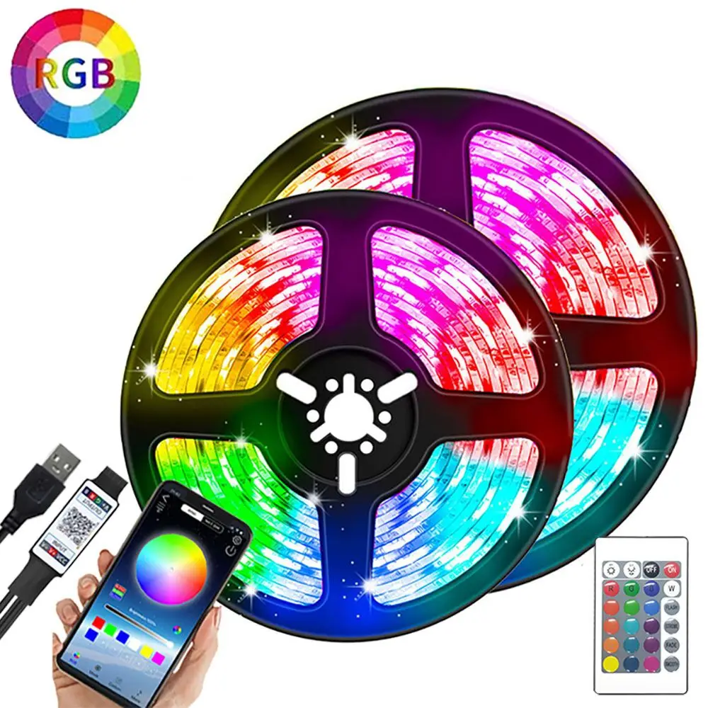 

RGB-Лента светодиодная с Bluetooth-управлением, 5 в пост. Тока