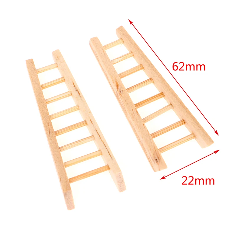 

1:12 Dollhouse Miniature Furniture Wooden Ladder Stairs Fairy Door Moel Doll House Decor