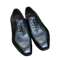 ourui eel skin men business leather shoes genuine leather lace up mens shoes black shoes leather shoes