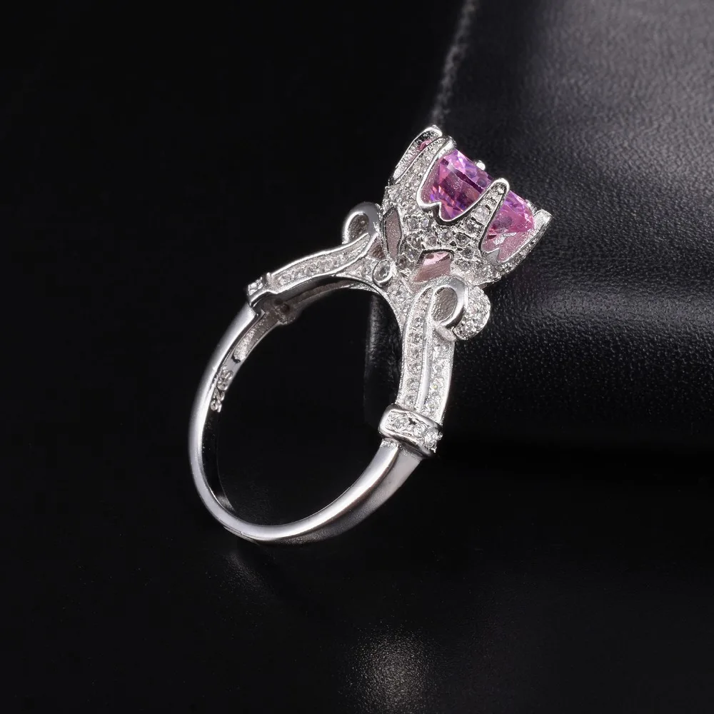 Женские обручальные кольца с имитацией бриллианта большие розовые из