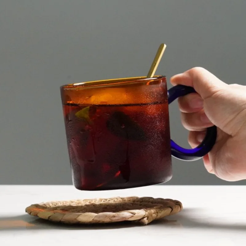 

YHA 250ml Glass Cups Drinkware Color Thickened Glass Coffee Cup Milk Resistant To Cold And Heat Tea glass