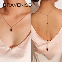 bravekiss sexy water drop tassel retro back chain necklace love wedding pendant fashion jewelry accessories for women bpn1337