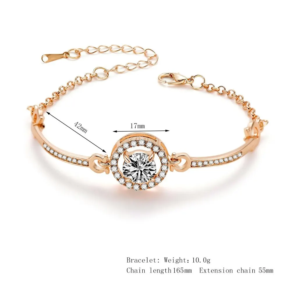 

Summer New Fashion Hot Round Crystal Jewelry charm bracelet & Bangles anklet for women Gold bracelets for women