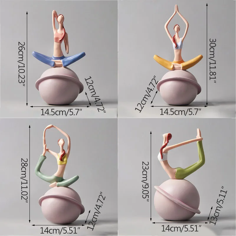 

Creative Yoga Girl Sculpture Statue For Home Decoration Ornament Modern Crafts Living Room TV Cabinet Display Artware Furnishing