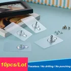 10 шт.лот крючок с винтовым креплением, прочные самоклеящиеся дверные настенные крючки, крючки на присоске, стойка с большой нагрузкой, присоска для кухни и ванной комнаты