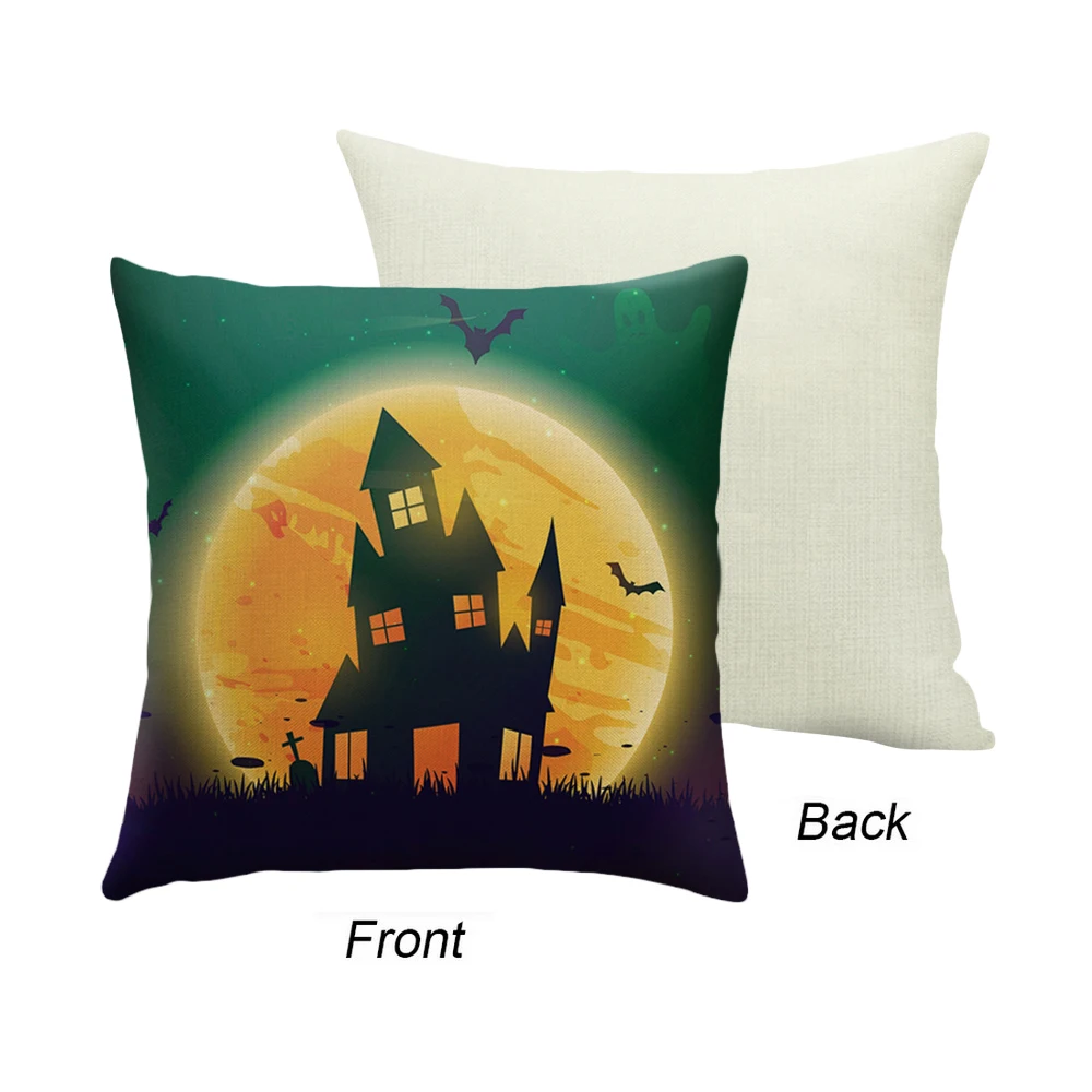 4 шт./компл. Хэллоуин Наволочка на подушку льняная Подушка Чехол тыквы с принтом