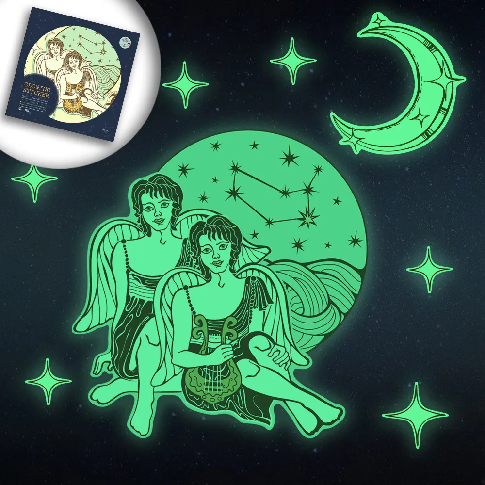 Светящаяся наклейка Funlife настенный стикер с 12 созвездиями для мальчиков-Gemini