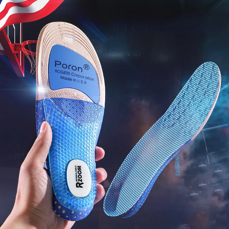 Men Sport Insoles Arch Support Breathable Shock Absorption Anti Skid Shoes Pad Outdoor Running Soft Comfortable Soles Inserts
