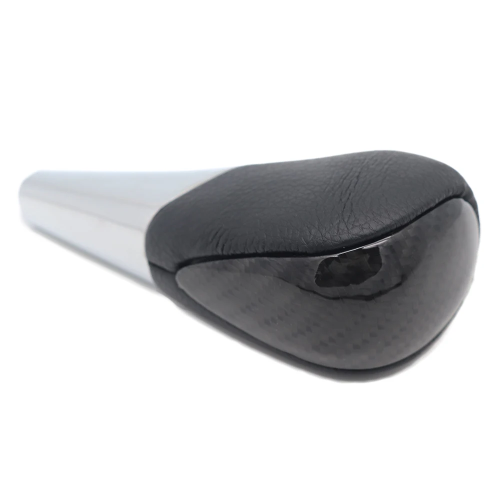 Universal Real Carbon Fiber Genuine Leather Car SUV Manual or Automatic Gear Shift Knob MT 5/6 Speed Stick Shifter Lever | Автомобили и
