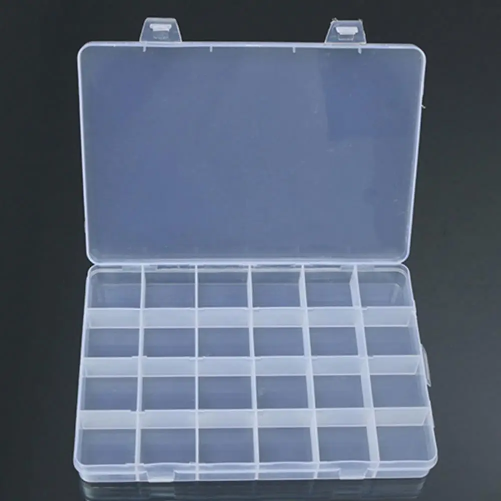 

80% Hot Sale 24 Compartments Plastic Box Case Jewelry Bead Storage Container Craft Organizer Case for Bead Jewelry Display