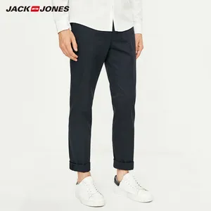Мужские облегающие льняные и хлопковые брюки JackJones, повседневные брюки, мужская одежда 218314542