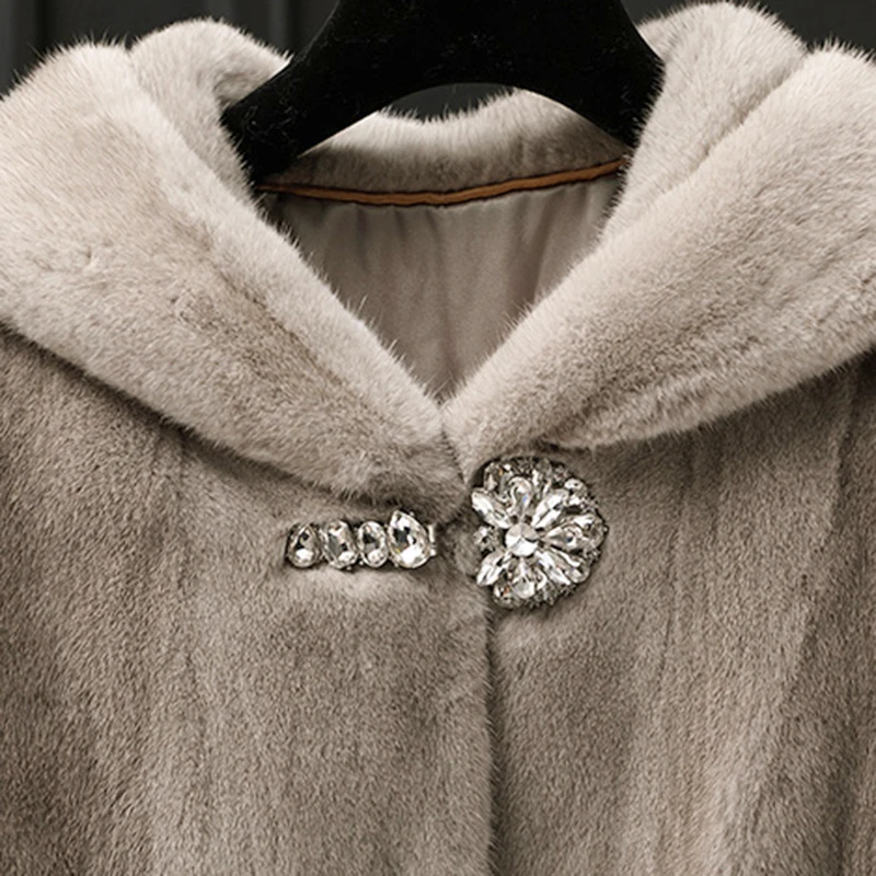 Lautaro Зимняя длинная пушистая теплая толстая женская шуба из искусственной норки