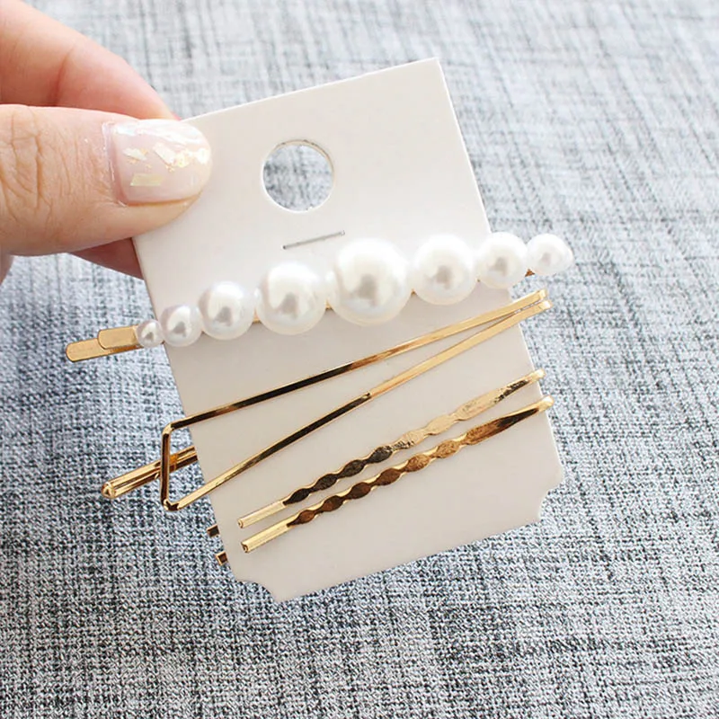 3 / 4 5 шт./компл. для женщин ювелирные изделия Элегантные жемчужные заколки волос