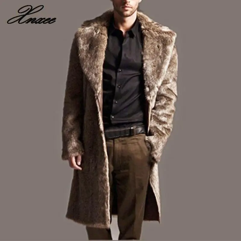 

Для мужчин s Теплые; больших размеров утепленное длинное пальто куртка пальто с искусственным мехом, пальто Для мужчин парка верхняя одежда ...