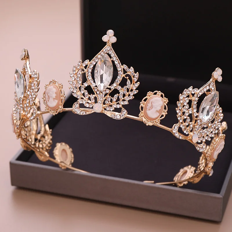 

Luxury Baroque Crystal Crown Wedding Hair Ornaments Headbands Bride Tiaras And Crowns MAEA99