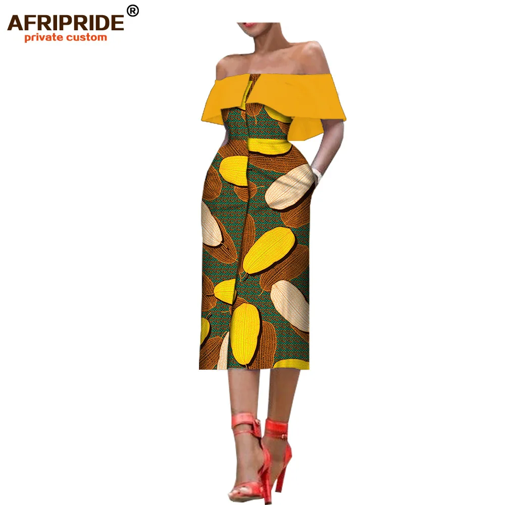 Летнее женское платье в африканском стиле, AFRIPRIDE, без рукавов, до середины икры, однобортное, без бретелек, Повседневное платье для женщин A7225159 - Цвет: 561-10