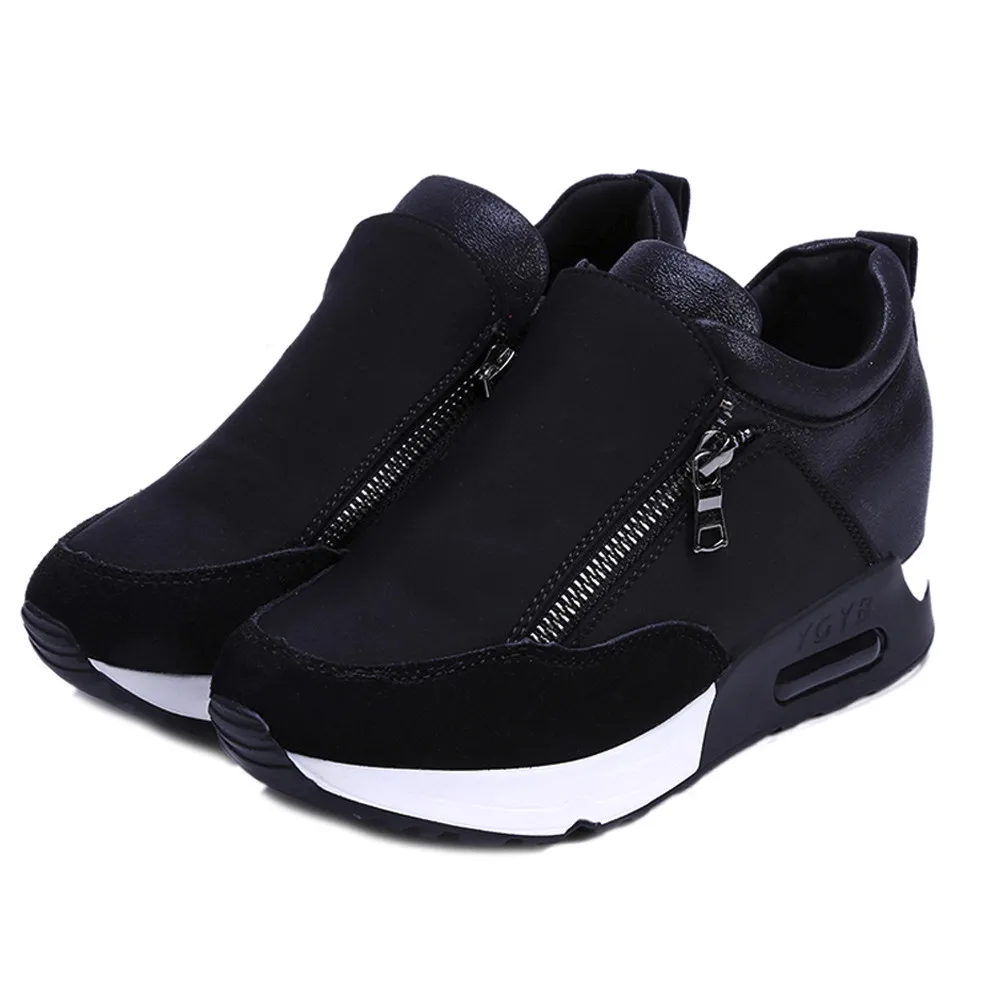 

Sneakers 2020 Running Hiking Thick Bottom Platform Wedges Shoes Woman sports Sneakers Spring Autumn Fashion Ladies black Shoes