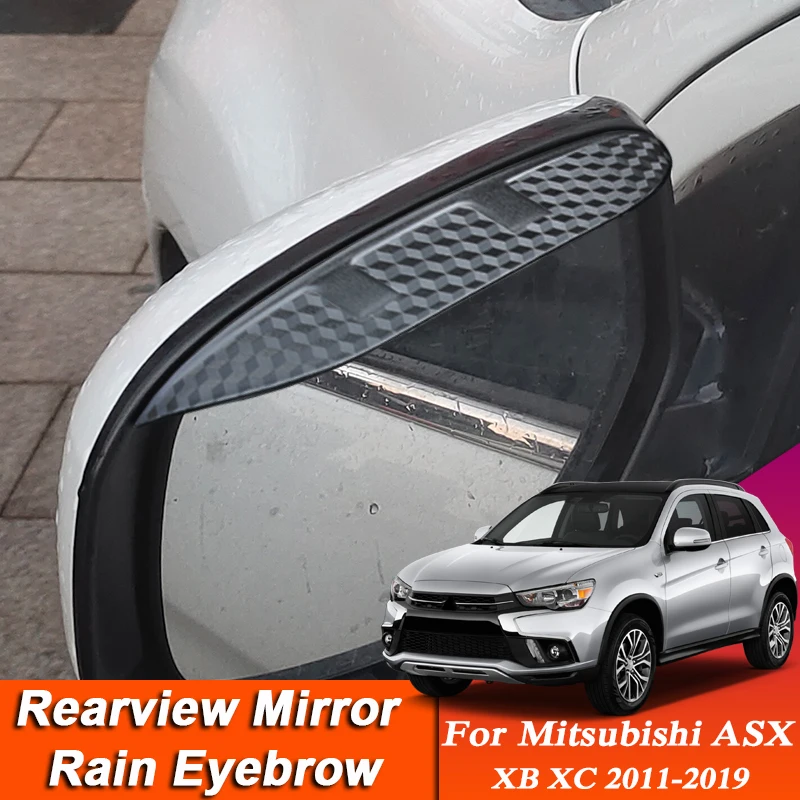 

Car-styling For Mitsubishi ASX XB XC 2011-2019 Carbon Fiber Rearview Mirror Eyebrow Rain Shield Anti-rain Auto Cover Accessory