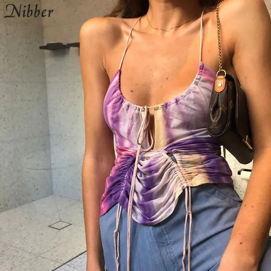 

Женский укороченный топ с кисточками, привлекательный Повседневный Топ с графическим принтом в уличном стиле, футболка с вырезом, майка с г...