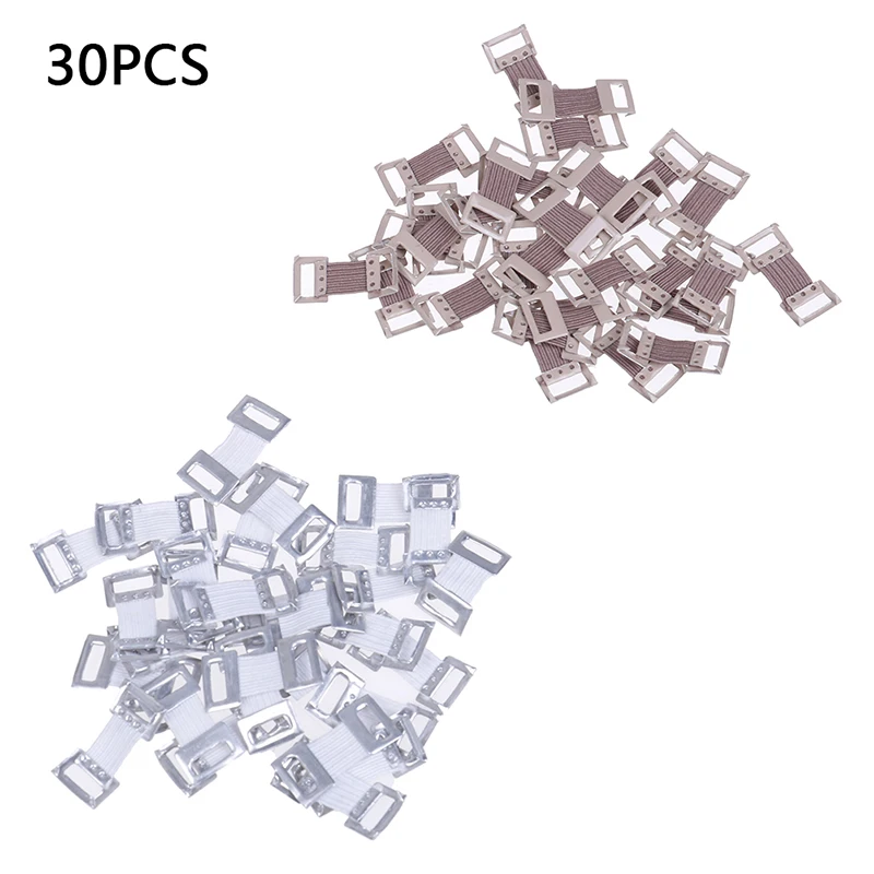 

30pcs/10pcs Replacement Elastic Bandage Wrap Stretch Metal Clips Fixation Clamps Hooks First Aid Kit For Sport White/Coffee