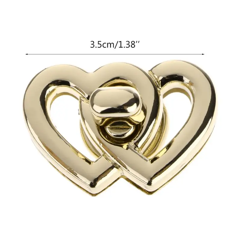 

Metal Heart Clasp Buckles Turn Lock Twist Locks For Handbag Bag Purse Craft DIY