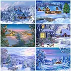 Картины по номерам, зимний пейзаж, 40x50 см, масляные Набор для рисования по номерам, холст, ручная роспись, домашний декор, уникальный подарок
