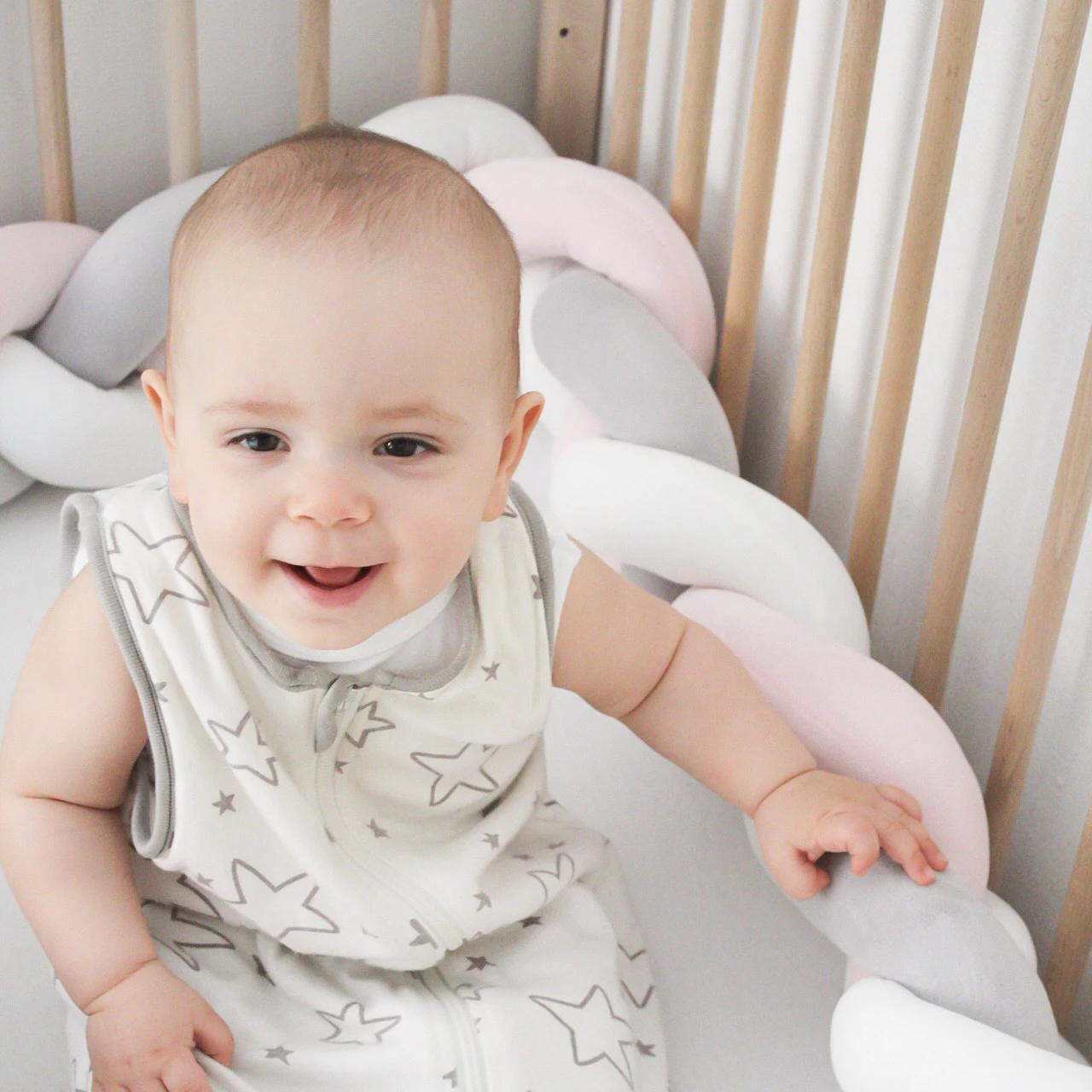 Мягкая плетеная подушка для детской кроватки 2 м/3 м бампер с узелком плюшевая