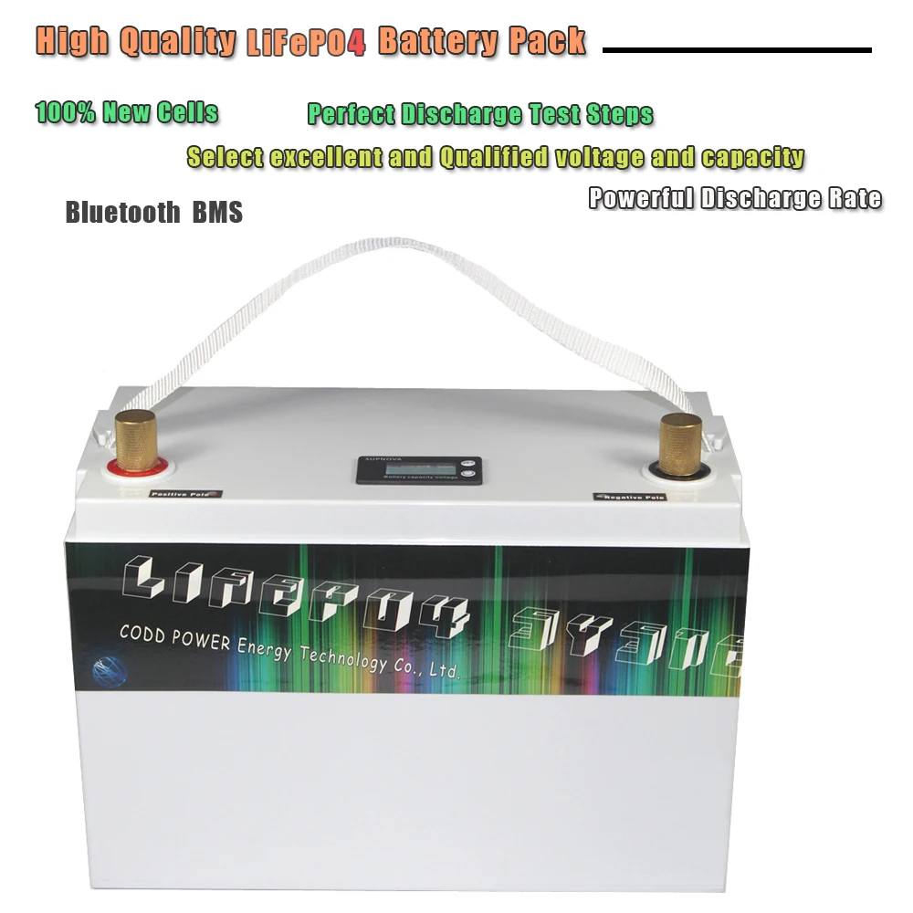 Батарея LiFePO4 12V 100AH с водонепроницаемой BMS для тележек гольфа | Спорт и развлечения
