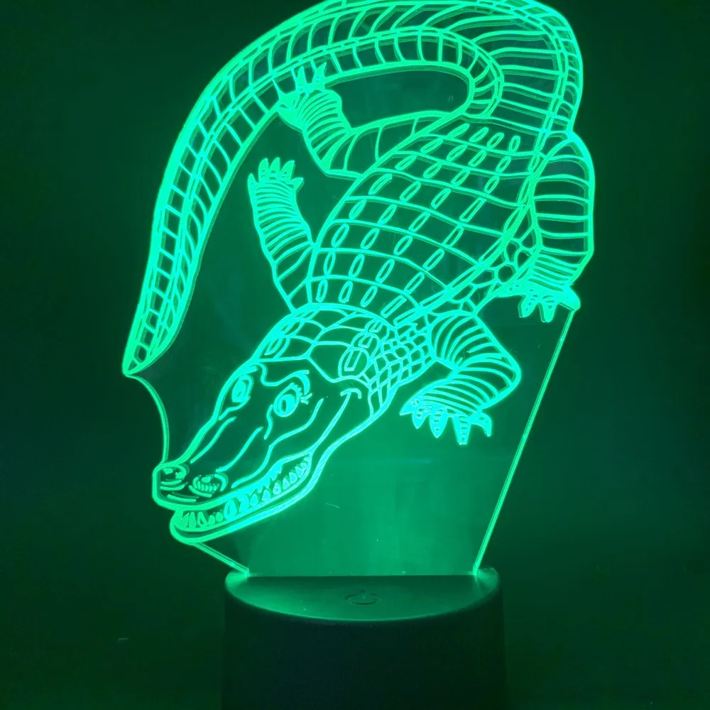 Ночник с 3D имитацией крокодиловой кожи светильник для стола дистанционным - Фото №1