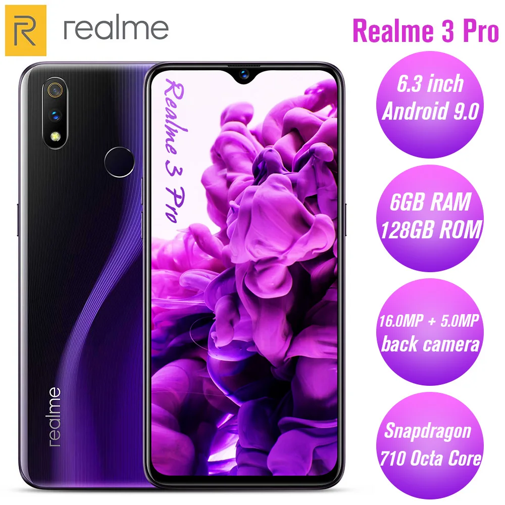 Оригинальный Realme 3 Pro 6 дюймов 4G смартфон 25 МП фронтальная камера четыре ядра ГБ