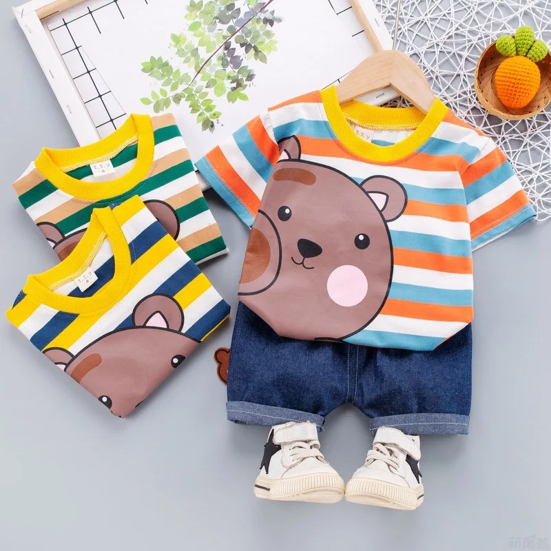 

Cotton Baby Sets Summer Sports Boy T-shirt + Shorts Sets Toddler Clothing Baby Boy Clothes Infant Newborn Outfits